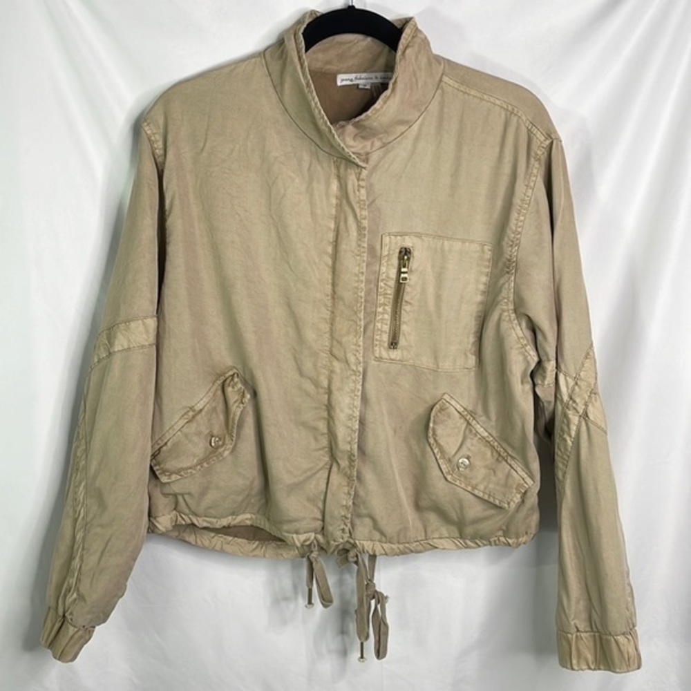 Young fabulous and broke, tan mandarin collar jacket